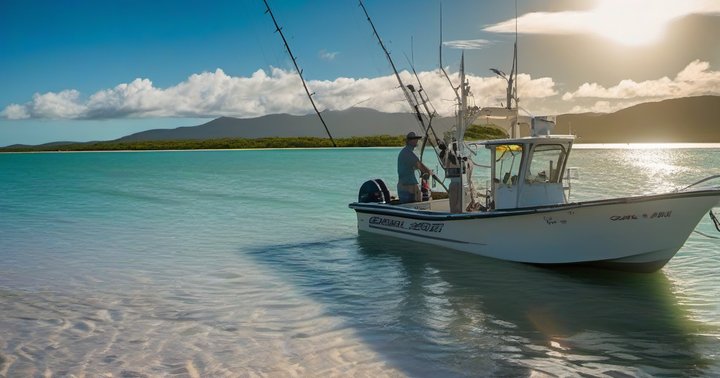 Cairns fishing charter boat on the reef