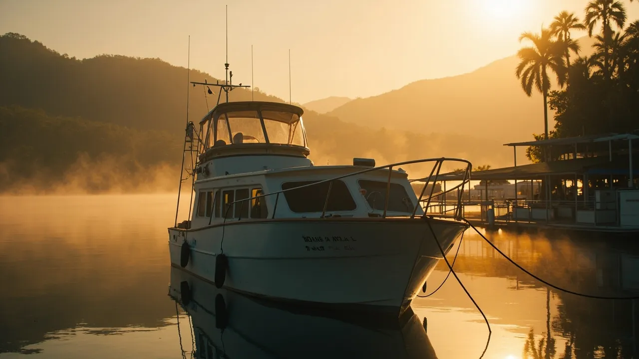 Dawn fishing charter departing Port Douglas for the Great Barrier Reef